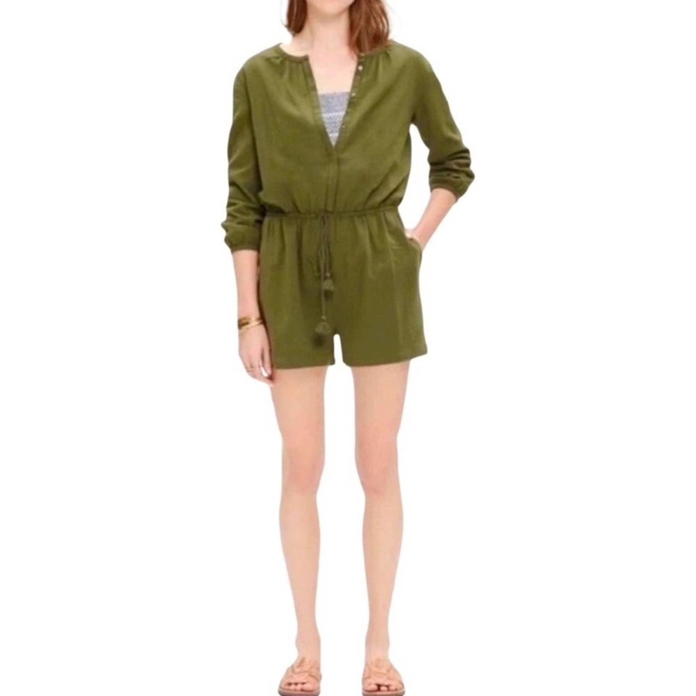 Madewell Cotton Gauze Romper sz XS Green